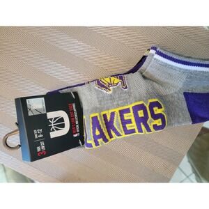 Los Angeles Lakers Low cut Socks  3 Pair Shoe Size Men 6-12 NBA Licensed NWT!!